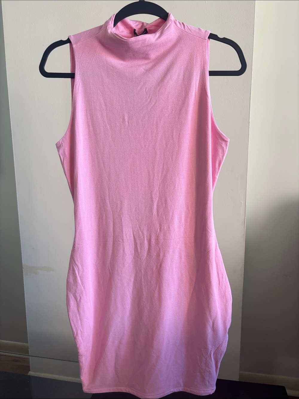 Naked Wardrobe Pink Double Lined Bodycon Knee Length Dress 1X NWT